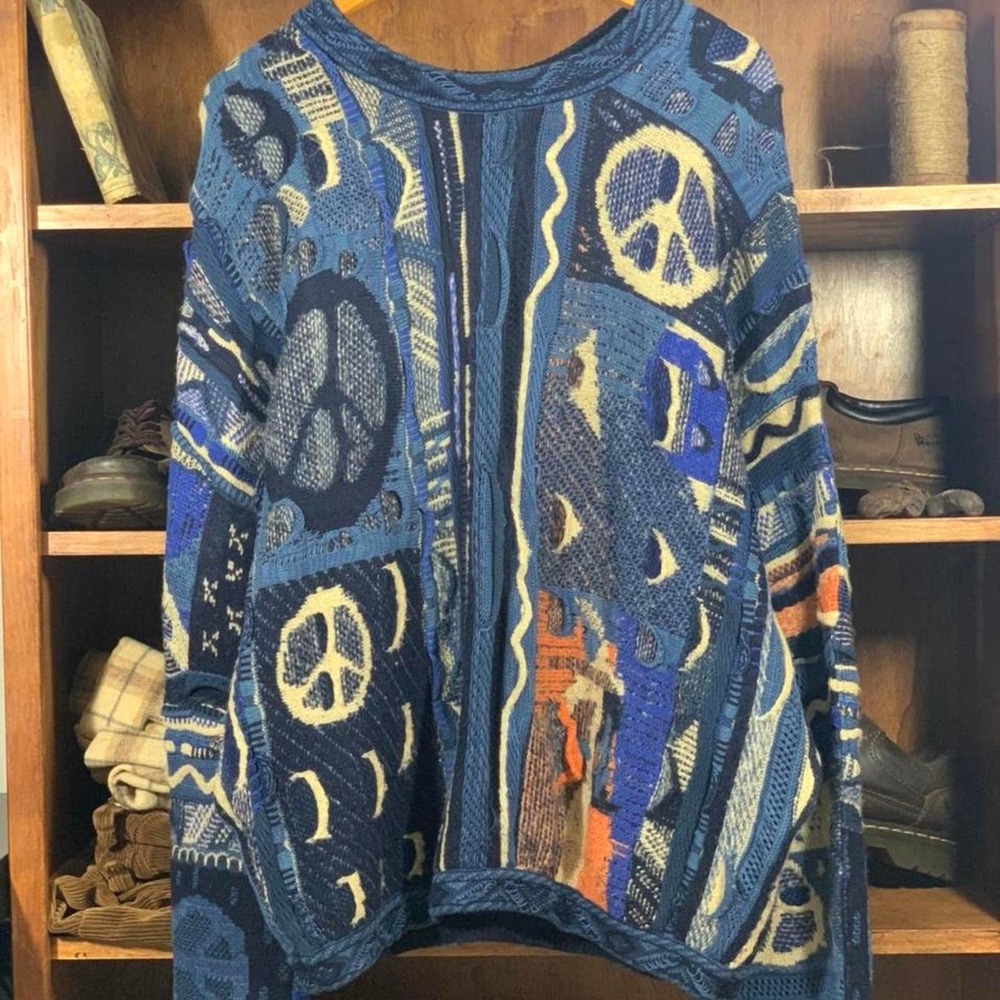 Kapital gaudy knit boro 7d Crewneck Sweater Coogi Style